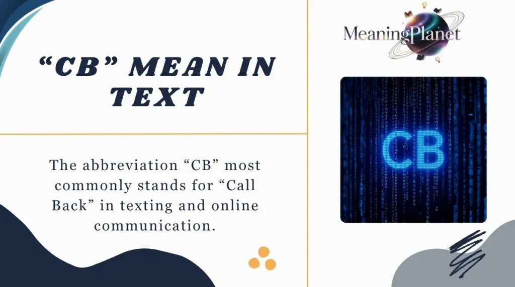 “CB” Mean in Text