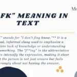 "IDFK" Meaning in Text